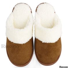 Russoo - Mens Winter Suede House Slippers: Luxuriously Soft Plush, Cozy, Anti-Skid Slip-On Shoes for Indoor Comfort Mens Winter, Summer Winter, House Slippers, Men Winter, Soft Suede, Soft Plush, Slip On Shoes, Dark Brown, Slippers