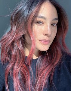 Red And Black Hair Ideas, Hair Color Combinations, Black Hair Ideas, Hair Color Streaks, Hair Streaks, Hair Artist, Artist Collective, Haircuts For Medium Hair