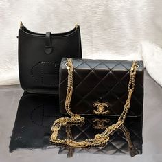 black and gold still the best combination we all love, who else loves the new chain C has recently? shop bjluxury.com or visit us at Pacific Plaza Orchard 🖤NEW Evelyne Mini Black Clemence GHW, item no. 4531 🖤NEW C Flap Bag Small Black Lambskin GHW, item no. 4530 Chanel Flap Bag, Flap Bag, Love Is All, Small Bags, Chanel, Im Not Perfect, Handbags, Chain, Gold