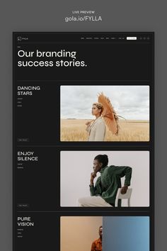 an image of a website page with the words, our branding success stories