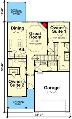 the floor plan for this house shows the garage and living area, as well as the bedroom