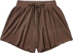 Brown Shorts For Spring Loungewear, Shein Shorts, Lettuce Hem, Brown Shorts, Lettuce, Drawstring Waist, Women Shopping, Color