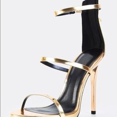 This Elegant Heel Looking Exactly Like The Picture Is A Sexy Wear That Brighten Any Style Sleek Gold Heels For Party, Sleek Gold Party Heels, Glamorous Gold Heels For Date Night, Elegant Club Heels For Spring, Elegant Spring Heels For Club, Elegant Heels, Gold Heels, The Picture, Shoes Women Heels