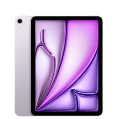 the new ipad air is shown in white and purple colors, with an image of a woman on it