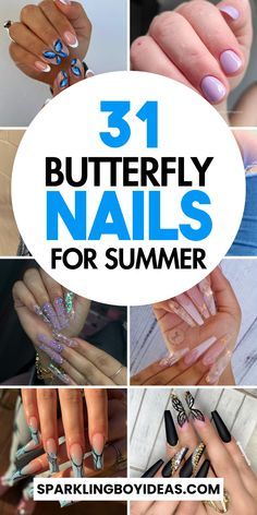 Stylish Summer Dresses, Neon Butterfly, Pastel Butterfly, Butterfly Nail Designs, Painted Butterfly, August Nails, Summer Elegance, May Nails, Butterfly Nails