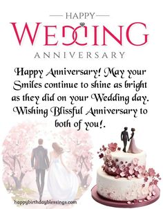 happy wedding anniversary wishes for husband and wife in english with pictures on the cake top