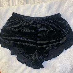 Never Worn, Brand New Condition Velvet Material Black High Waist Shorts For Loungewear, Black Short Pants For Loungewear, Party Black Shorts With Elastic Waistband, Black Velvet Shorts, Velvet Shorts, Altard State, Velvet Material, Black Velvet, Things To Buy