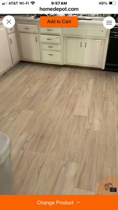 the kitchen floor is clean and ready for us to use in this home improvement project