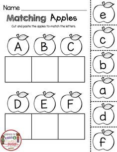 the matching apples worksheet for preschool to learn how to write and draw letters