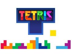 the logo for tetris, an interactive video game developed by nintendo entertainment corporation