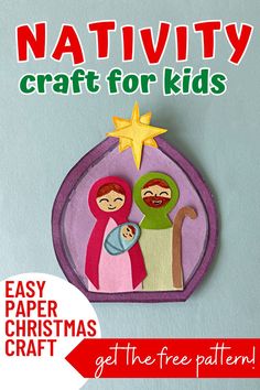 the nativity craft for kids is an easy and fun activity to teach children about christmas