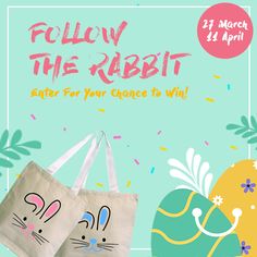 Follow @ToteBagFactory and Save this Pin to win one of these cute little Gift Tote Bags! Cute Easter Bunny, Cute Easter, Easter Design, Personalized Easter, Wholesale Bags, Egg Hunt