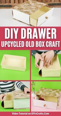 diy drawer upcycled old box craft for kids with instructions to make it