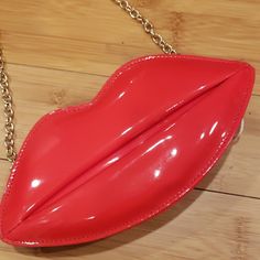 Nwt Use As Shoulder Bag, Clutch Or Wristlet. Zipper Closure. Comes With Wristlet Strap. Chain Strap Is Removable. Pls See Pics For Dimensions Price Is Firm! Trendy Red Clutch With Zipper Closure, Trendy Red Pouch Clutch, Trendy Red Clutch For Daily Use, Trendy Clutch With Adjustable Strap For Gift, Trendy Clutch With Adjustable Strap As Gift, Red Lips, Chain Strap, Lips, Bag Lady