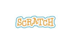 the word scratch written in orange and blue