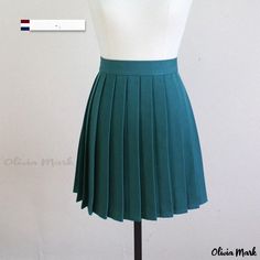 Olivia Mark - Women's Short Skirts in Various Colors and Patterns Green Pleated Skirt, Staff Uniforms, Elegant Hotel, Colors And Patterns, Peacock Green, Types Of Skirts, Olivia Mark, Pleated Skirt, Evening Gowns