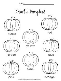 a coloring page with different pumpkins and the words colorful pumpkins on it