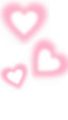 three pink hearts on a white background