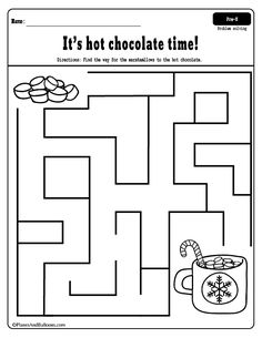 a printable worksheet to help kids learn how to make a chocolate time maze