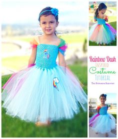 Rainbow Dash Costume Tutorial #rainbowdash #DIY Rainbow Dash Costume, Kids Tutu, Rainbow Tutu