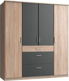 an armoire with two doors and three drawers