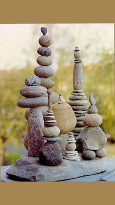 several rocks stacked on top of each other