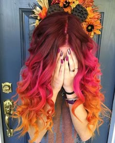 Orange And Yellow Hair, Yellow Hair, Dye My Hair, Hair Coloring, Mermaid Hair