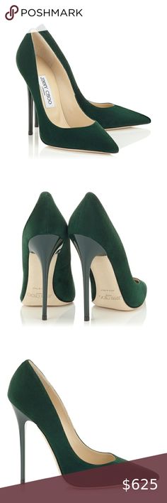 Jimmy Choo Anouk Green Suede Heels Beautifully kept Jimmy Choo green suede pumps! Worn once and still in original box/packaging. Perfect for the holidays! *Jimmy’s run small - I normally wear a 9.5* Jimmy Choo Shoes Heels Luxury Green Heels With Padded Heel, Elegant Green Court Shoes With 4-inch Heel, Luxury Green High Heels, Green Pointed Toe Luxury Heels, Luxury Green Pointed Toe Heels, Green Closed Toe Heels With Contrasting Heel Counter, Luxury Green Closed Toe Heels, Elegant Green Heels With Contrasting Heel Counter, Green Heels With Reinforced Heel And Almond Toe