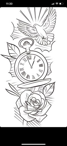 an image of a clock and roses on a phone screen, with the time being 11 00