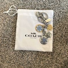 Never Used, Dust Bag Included Coach Snowflake Keychain Snowflake Keychain, Coach Accessories, Key Card Holder, Card Holders, Blue And Silver, Dust Bag, Color Blue, Women Accessories, Key