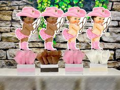 "Cowgirl Theme | Cowgirl Birthday Party | Western Theme | Pink Western Cowgirl | Cowgirl Baby Shower | Western Centerpiece | INDIVIDUAL These centerpieces feature a WOODEN BASE, DOUBLE SIDED image, and COMPLETELY DECORATED as pictured! Arrive FULLY ASSEMBLED for quick and easy setup, making it an ideal choice for any themed party tablescape. The colors and characters make this centerpiece perfect for adding a fun and festive touch. Video is only for you to view size, finish, and assembly of centerpieces. You will receive the theme in the listing This listing is to purchase centerpieces individually! You may purchase In ANY amount! Choose from the following.... Afro Curls Cowgirl, Afro Cowgirl, Blonde Cowgirl, Brown Cowgirl If you need a different amount, message us for a custom invoice MAT Cowgirl Birthday Centerpieces, My First Rodeo Centerpieces Girl, Pink Cowgirl Party Centerpiece, Cowgirl Centerpieces, Pink Cowgirl Party For Baby, Cowgirl Baby Shower, Western Centerpieces, Pink Cowgirl Party Amazon.com, Guest Table Centerpieces