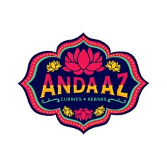 the logo for anjaz curries and kebabs, which is located in india