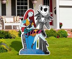 an image of the cartoon character jack and sally from the animated movie disney's halloween movies