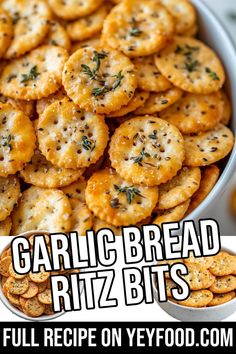 Garlic Bread Ritz Bits - Yeyfood.com: Recipes, cooking tips, and kitchen hacks for home cooks of all levels Crispy Garlic Bread Ritz Bits, Crunchy Garlic Bread Ritz Bits, Garlic Bread Ritz Bits 12 Tomatoes, Garlic Bread Ritz Bits, Lunch Party Food, Midnight Munchies, Ritz Bits, Bread Biscuits, Boat Food Ideas