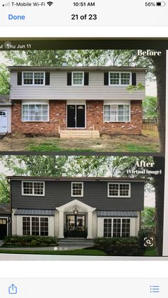 the before and after pictures of a house