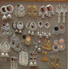 Artificial Jwellary Design, Eyerings Fashion, India Earings, Oxidized Jewellery, Bridal Jewellery Earrings, Silver Jewelry Accessories, Oxidised Silver Jewelry, Indian Jewelry Earrings, Indian Bridal Jewelry Sets