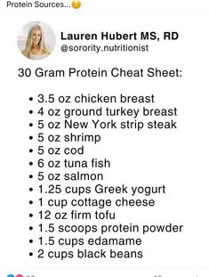 an image of a woman's diet list on her twitter account, with the words lauren hubbert msd