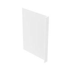 a white book is open on a white background with clippings to the side