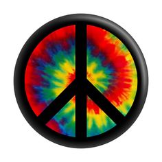 a peace sign painted in tie - dyed colors