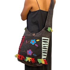 Eco friendly sustainable crossbody bag handmade from Nepal 🇳🇵 🌿Pockets with zipper for enough space 🌿Uniques Patterns in each bag 🌿 🌿Biodegradable Packaging 🌿 💓 This bag is super functional making it easy to use for everyday purposes. 💓 #fairycore #fairy #y2k #y2kfashion #ootd #outfit #90s #90sfashion #90sstyle #hippie #boho #hippiestyle #forestcore #outfitfortheday #androgynous #fall #handmade #crossbodybag #fashionstyle Bohemian Black Shoulder Bag With Cell Phone Pocket, Handmade Cotton Crossbody Shoulder Bag, Eco-friendly Hobo Bag With Adjustable Strap, Bohemian Upcycled Bags For Daily Use, Festival Cotton Shoulder Bag With Adjustable Strap, Bohemian Upcycled Tote Shoulder Bag, Bohemian Cotton Crossbody Bag, Daily Upcycled Crossbody Shoulder Bag, Bohemian Upcycled Bags For Everyday Use