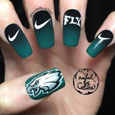 Eagle Nails, Philadelphia Eagles Football, Short Gel Nails, Winter Nails Acrylic