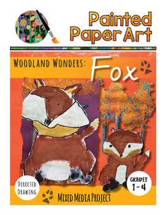 the paper art fox craft kit is in front of an orange background