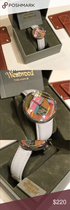 Vivienne Westwood Tartan Watch RARE! Now only $205 BNWT! Brand new in the box with all tags and packaging...instruction booklet also included...strap: White leather                             Case: High polished stainless steel Dial: Tartan with three hand movement...this watch is a hard to find item...PRICE REDUCED FROM $220 to $205!! Vivienne Westwood Accessories Watches Luxury Multicolor Watches As Gift, Luxury Multicolor Watches For Gifts, Luxury Multicolor Watches For Gift, Designer White Leather Watches, Vivienne Westwood Tartan, Vivienne Westwood Accessories, Polished Stainless Steel, Vivienne Westwood, Leather Case