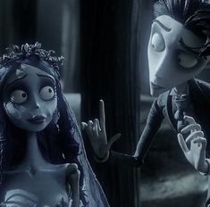 the corpse bride and jack skellinger from disney's animated film, corpse