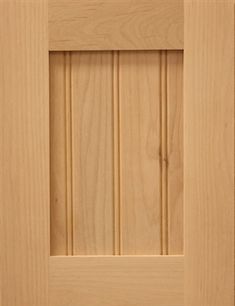 a close up view of a wooden door with an opening in the center and bottom panel