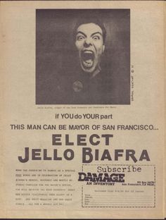 an old newspaper advertisement with a man screaming