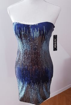 New With Tag. Size M Bodycon Dress (Enough Stretch To Fit For Small Or Medium Size) Sequins Are Attached Except For A Small Section As Seen In The Close Up Photo But It's Not Noticeable From Away. It Blends. Measurement Are Approximately Bust:34" Waist: 26 1/2" Hip: 36" Length: 23 1/2" Glamorous Blue Stretch Bodycon Dress, Glamorous Blue Bodycon Dress, Glamorous Blue Bodycon Mini Dress, Blue Sequined Stretch Mini Dress, Bodycon Sequin Dress, Close Up Photo, The Close, Sequin Bodycon Dress, Close Up Photos