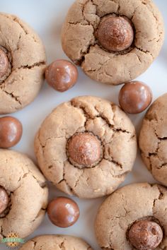 some cookies with chocolate chips on top of them