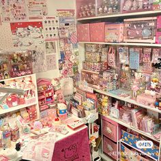 a room filled with lots of hello kitty merchandise