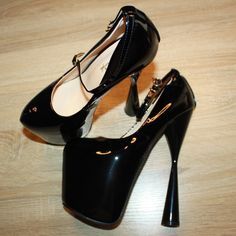 Nwot. Wear With Caution!!! Fitted Black Heels With Metal Feet, Shiny Black Heels For Party, Heel Platforms, Black Heels, Shoes Women Heels, High Heel, Shoes Heels, High Heels, Women Shoes